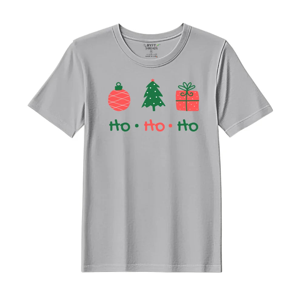 BYFT Threads Printed Christmas - HO HO HO Designed T-Shirts