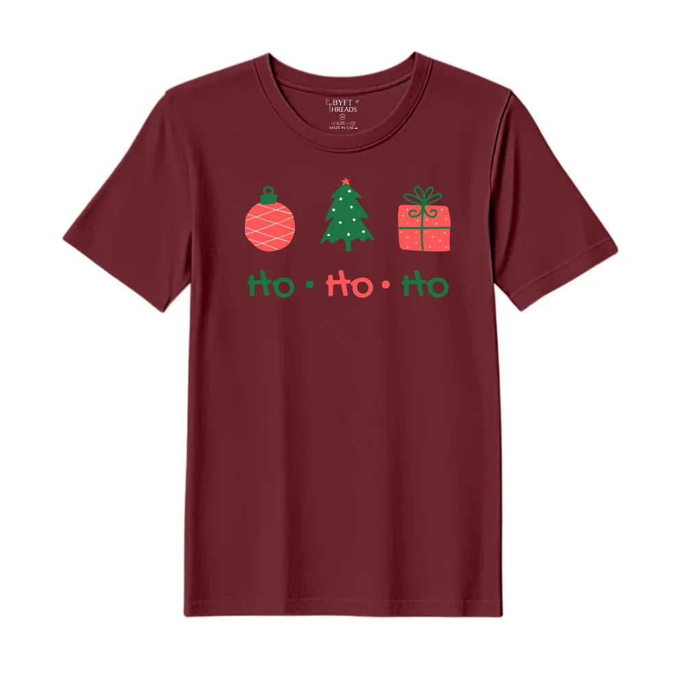 BYFT Threads Printed Christmas - HO HO HO Designed T-Shirts