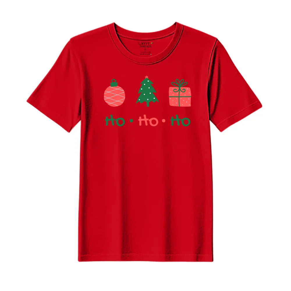 BYFT Threads Printed Christmas - HO HO HO Designed T-Shirts