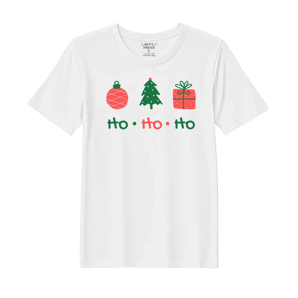BYFT Threads Printed Christmas - HO HO HO Designed T-Shirts