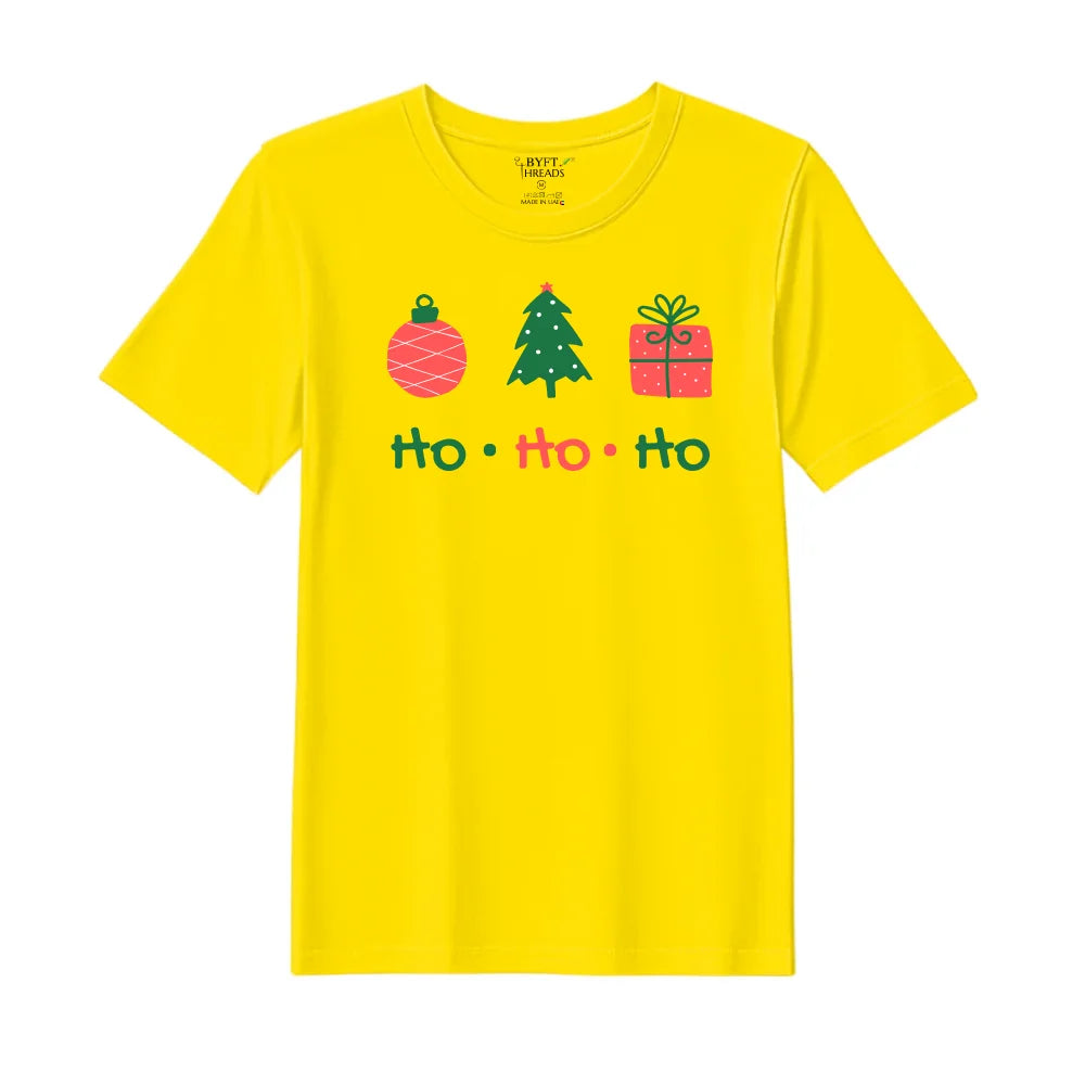 BYFT Threads Printed Christmas - HO HO HO Designed T-Shirts