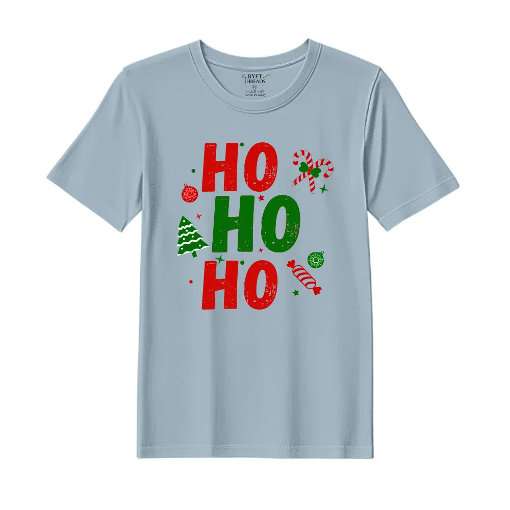 BYFT Threads Printed Christmas - Ho Ho Ho Toffee Designed T-Shirts