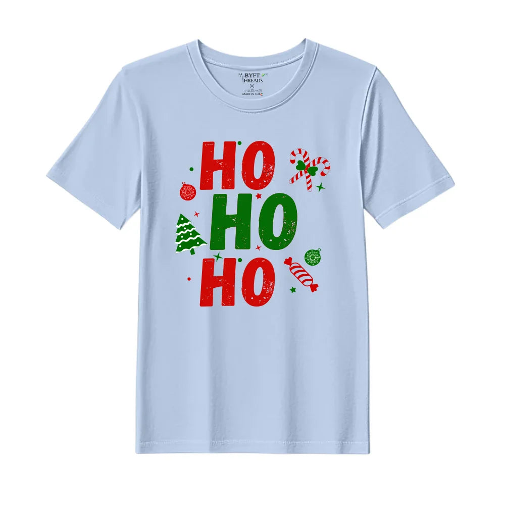 BYFT Threads Printed Christmas - Ho Ho Ho Toffee Designed T-Shirts