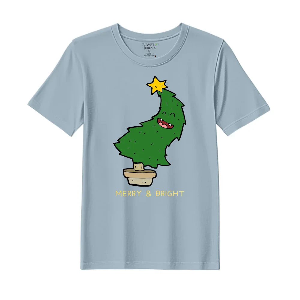 BYFT Threads Printed Christmas - Merry & Bright Designed T-Shirts