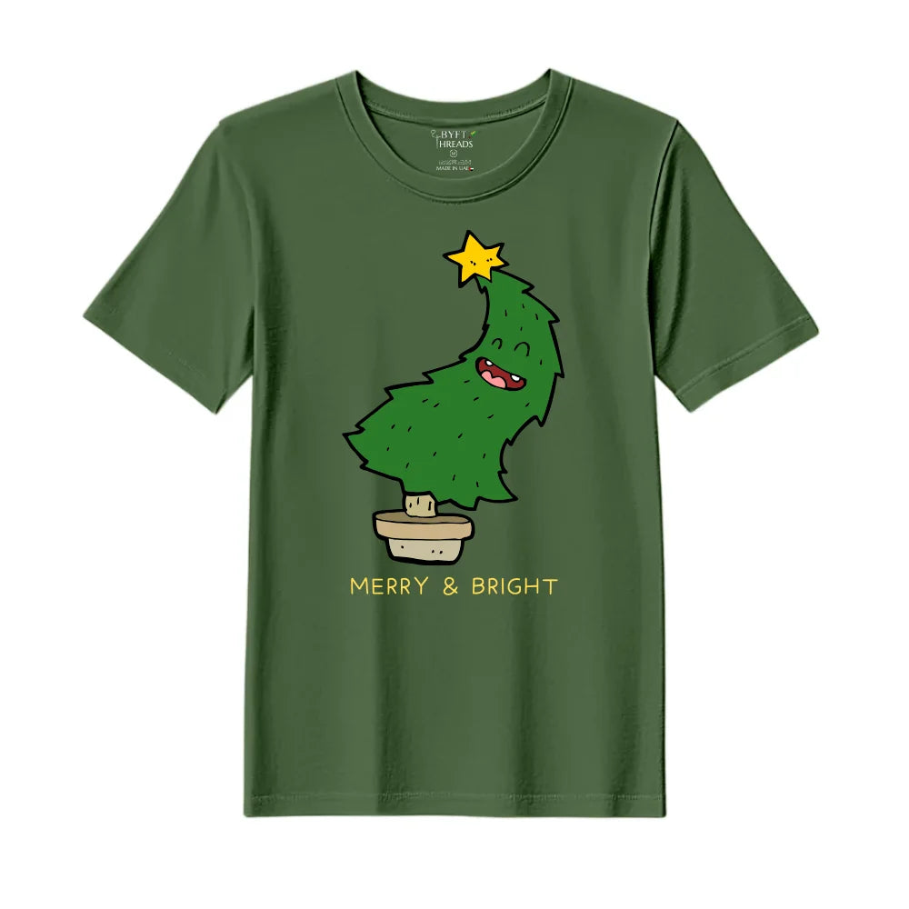 BYFT Threads Printed Christmas - Merry & Bright Designed T-Shirts