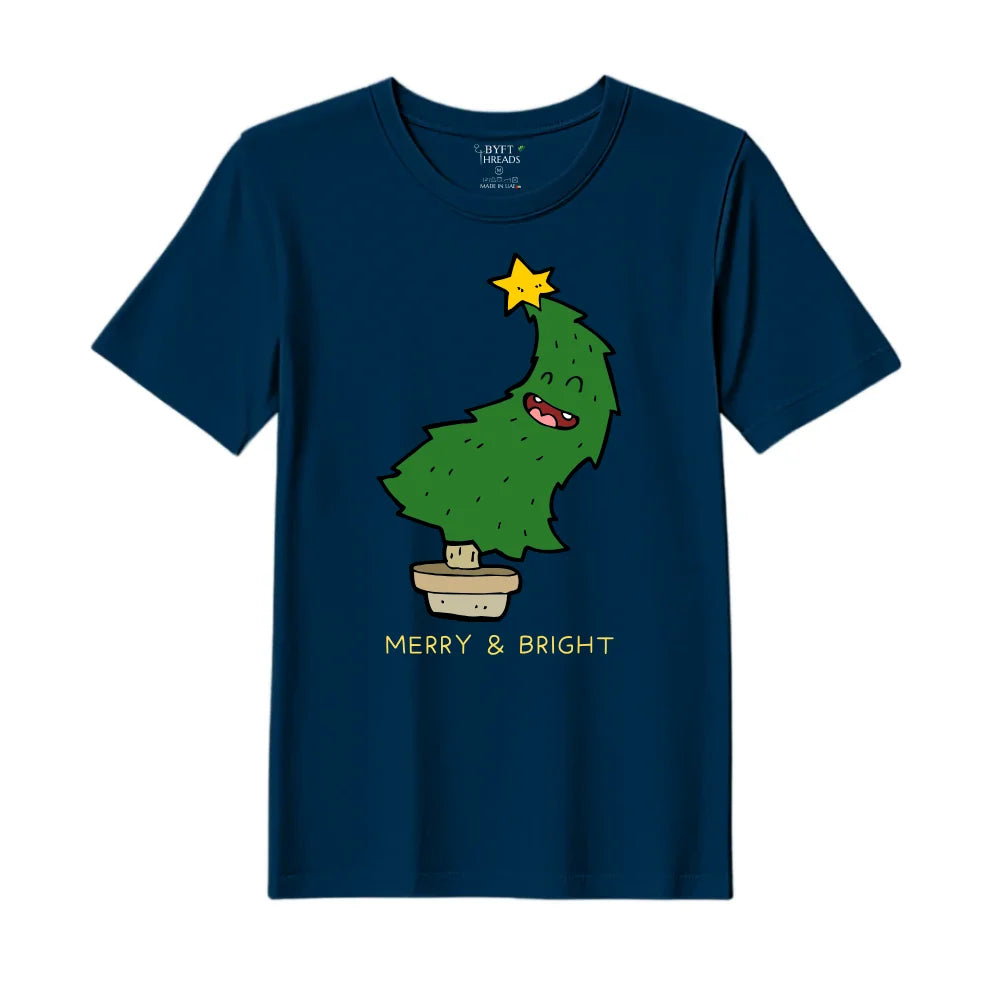 BYFT Threads Printed Christmas - Merry & Bright Designed T-Shirts