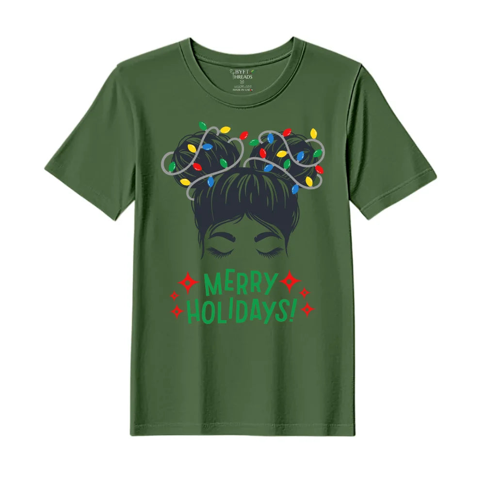 BYFT Threads Printed Christmas - Merry Holidays Designed T-Shirts