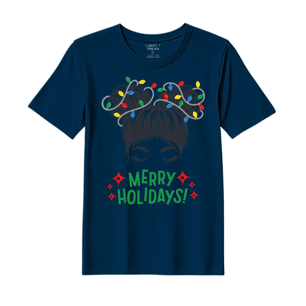 BYFT Threads Printed Christmas - Merry Holidays Designed T-Shirts