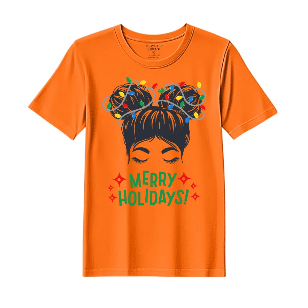 BYFT Threads Printed Christmas - Merry Holidays Designed T-Shirts