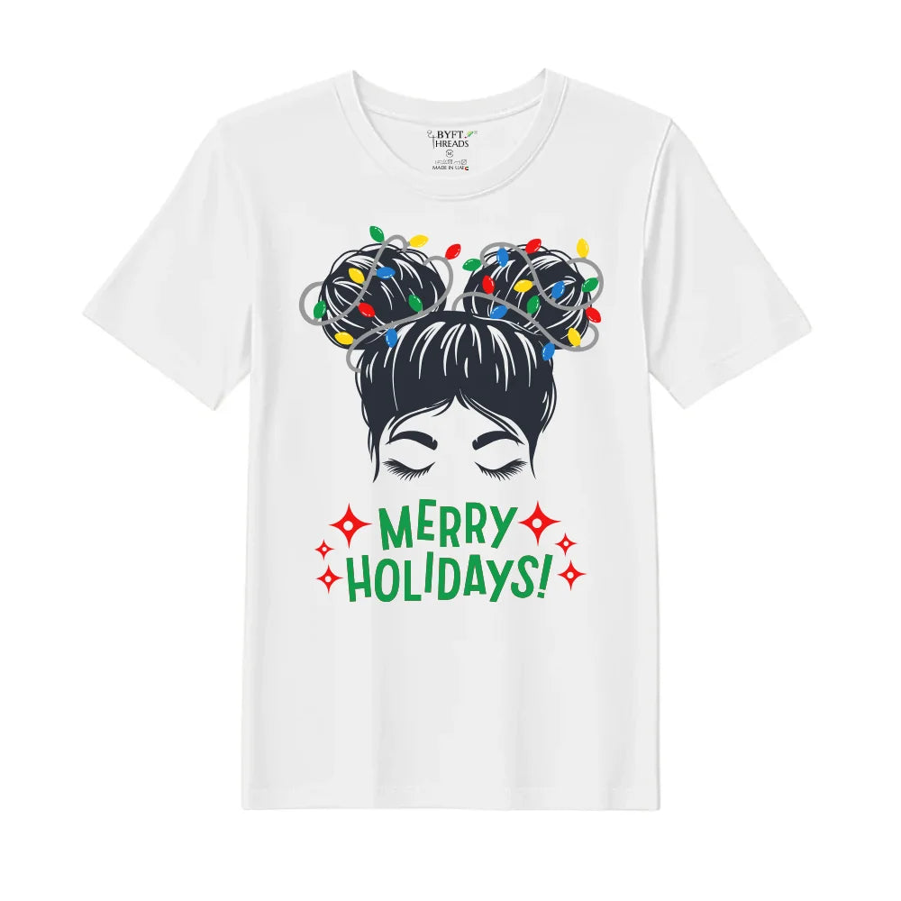 BYFT Threads Printed Christmas - Merry Holidays Designed T-Shirts