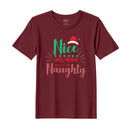BYFT Threads Printed Christmas - Nice untill proven Naughty Designed T-Shirts