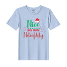 BYFT Threads Printed Christmas - Nice untill proven Naughty Designed T-Shirts
