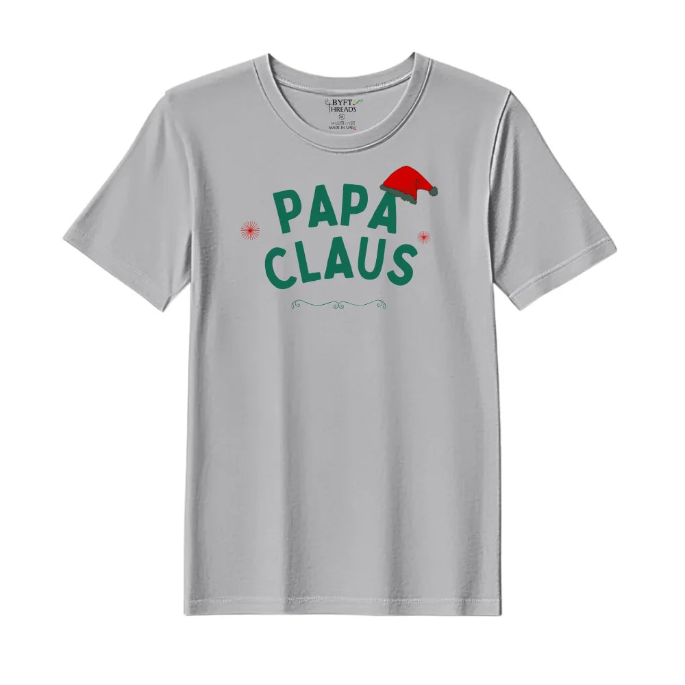 BYFT Threads Printed Christmas - Papa Claus Hat Designed T-Shirts