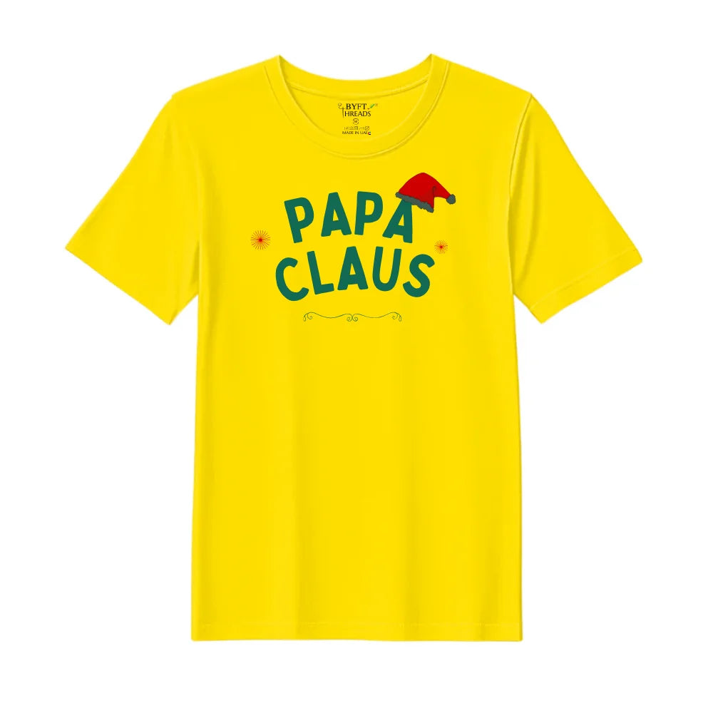 BYFT Threads Printed Christmas - Papa Claus Hat Designed T-Shirts