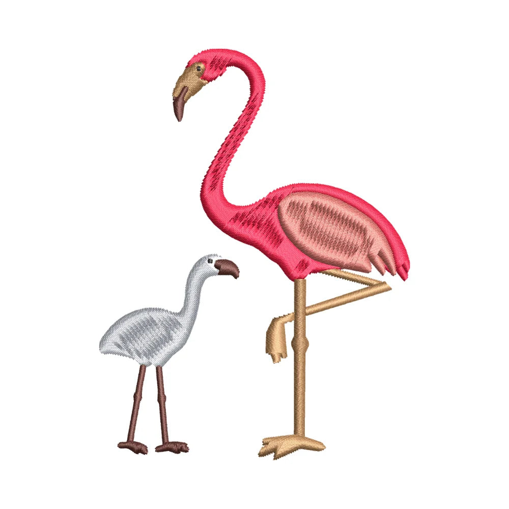BYFT Flamingo with Baby Flamingo Embroidered Cap