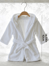 BYFT Daffodil Bear Themed Baby Photography Set Coral Fleece Bathrobe with Hood Rabbit Ears + Waist-Cinching Belt