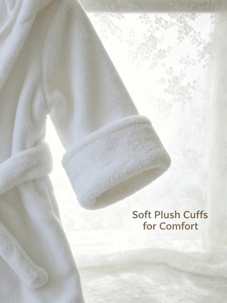 BYFT Daffodil Bear Themed Baby Photography Set Coral Fleece Bathrobe with Hood Rabbit Ears + Waist-Cinching Belt