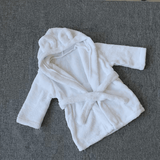BYFT Daffodil Bear Themed Baby Photography Set Coral Fleece Bathrobe with Hood Rabbit Ears + Waist-Cinching Belt