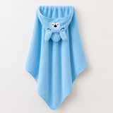 BYFT Daffodil Microfiber Baby Bath Towel with Hood Blue 80 x 80 Cm , Suitable for Infants Aged 0-2 Years, Set of 01