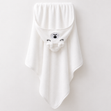 BYFT Daffodil Microfiber Baby Bath Towel with Hood White 80 x 80 Cm Suitable for Infants Aged 0-2 Years, Set of 01