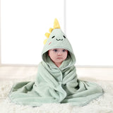 BYFT Daffodil Microfiber Baby Bath Towel with Hood Dinosaur Grey 80 x 80 Cm , Suitable for Infants Aged 0-2 Years, Set of 01