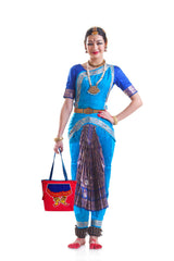 The Purani Jeans Dance Bag Red with Ghungroo | Handmade Denim Ethnic Shoulder Bag