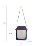 The Purani Jeans Denim & Canvas Mobile Sling with PU Accent | Blue Denim Crossbody Bag