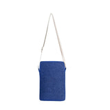The Purani Jeans Denim & Canvas Mobile Sling with PU Accent | Blue Denim Crossbody Bag