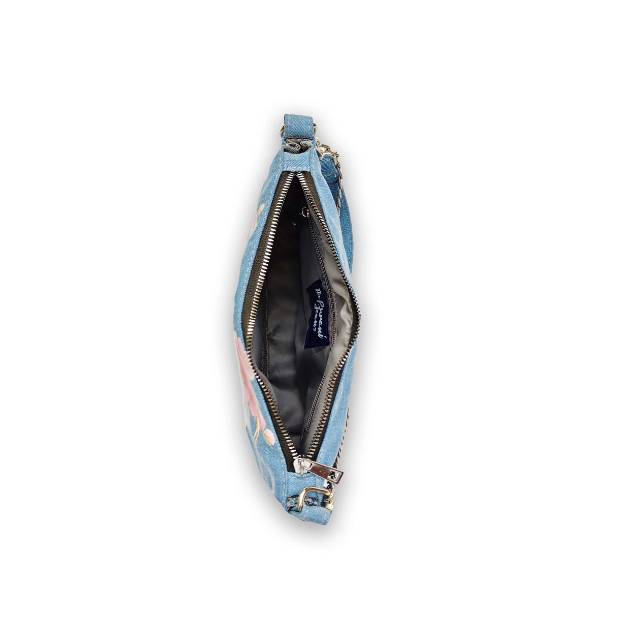 The Purani Jeans Denim Floral Shoulder Purse | Handmade Floral Handbag