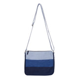 The Purani Jeans Denim Horizontal Stripes Sling Bag | Handmade Denim Crossbody Bag