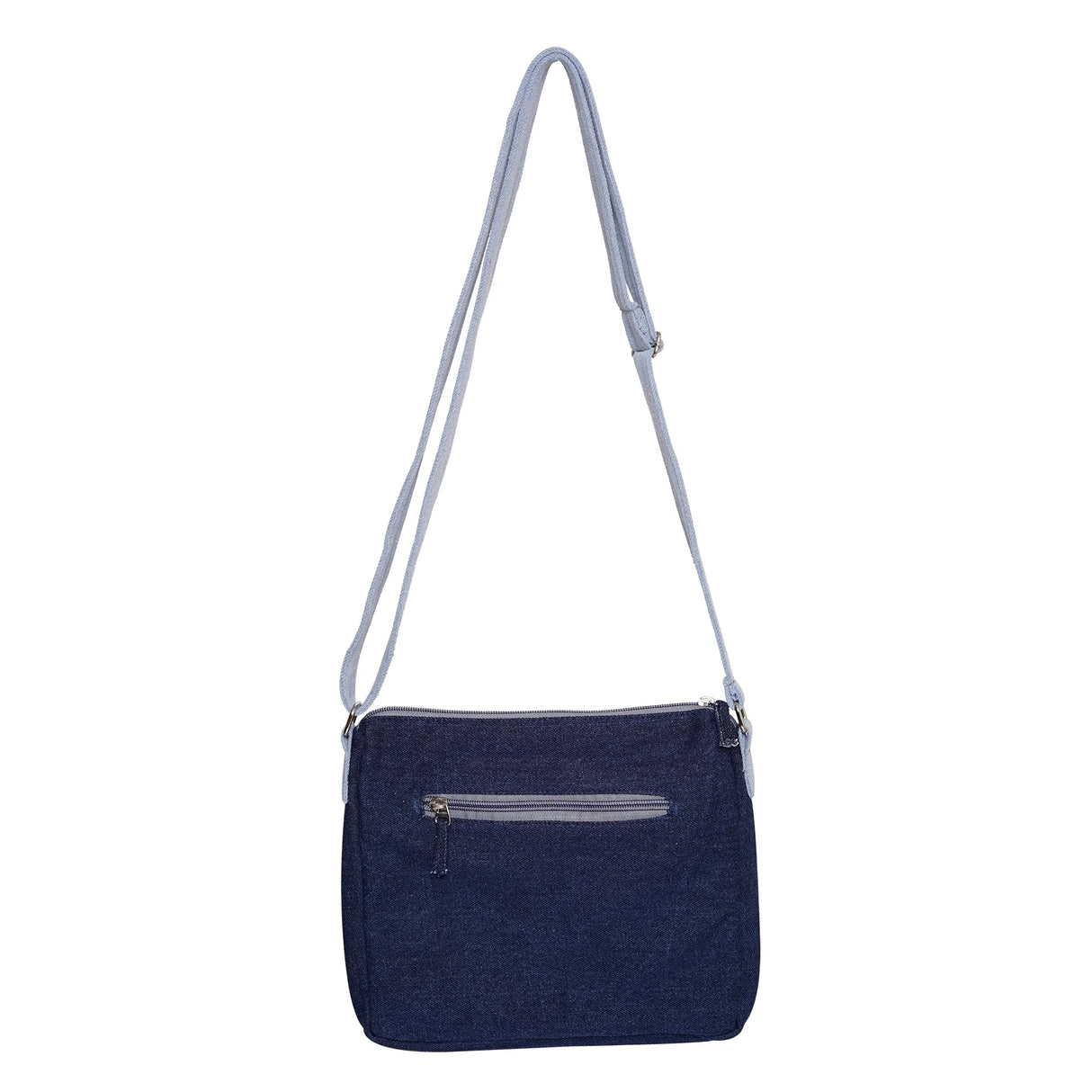 The Purani Jeans Denim Horizontal Stripes Sling Bag | Handmade Denim Crossbody Bag
