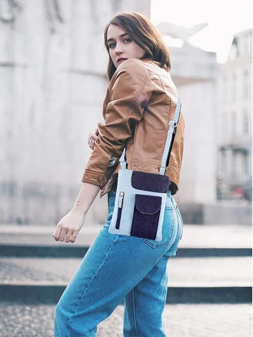 The Purani Jeans Denim Pocket Sling Bag | Handmade Denim Crossbody Bag