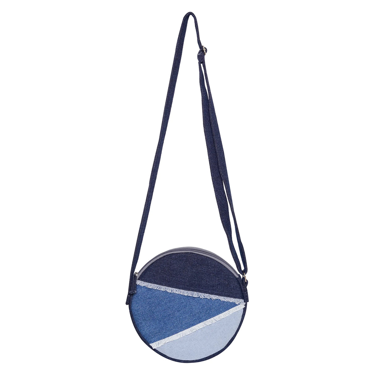 The Purani Jeans Denim Round Sling Bag | Handmade Denim Crossbody Bag