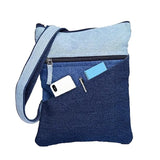 The Purani Jeans Denim Three Tone Sling Bag | Handmade Denim Crossbody Bag