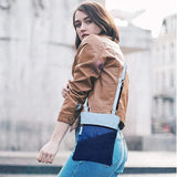 The Purani Jeans Denim Three Tone Sling Bag | Handmade Denim Crossbody Bag