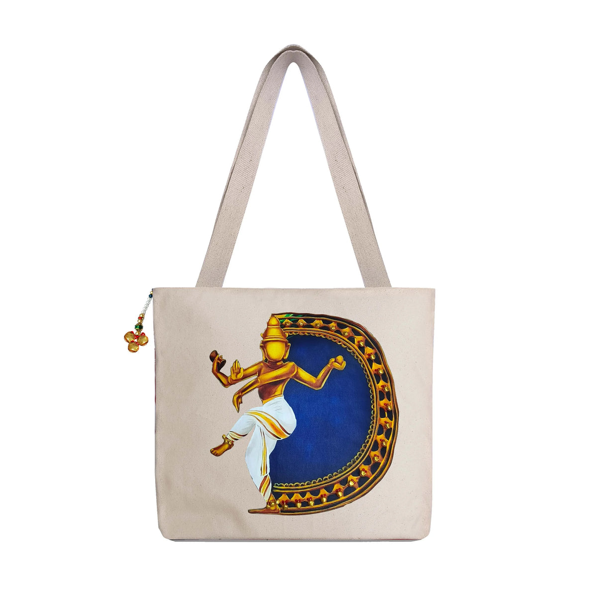 The Purani Jeans Natarajan Canvas Tote Bag | Off-White Denim Handmade Artistic Carry Bag