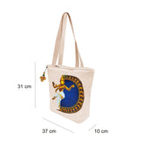 The Purani Jeans Natarajan Canvas Tote Bag | Off-White Denim Handmade Artistic Carry Bag