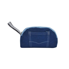 The Purani Jeans Pencil Pouch Smart | Blue Denim Handmade Stationery Pouch