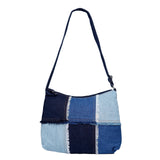 The Purani Jeans Square Denim Tote Bag | Blue Denim Handmade Carry Bag