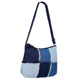 The Purani Jeans Square Denim Tote Bag | Blue Denim Handmade Carry Bag