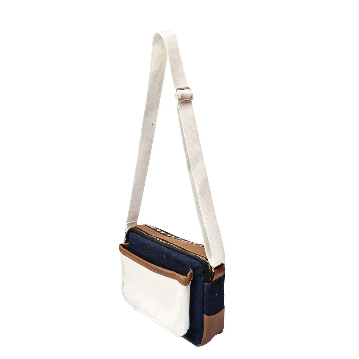The Purani Jeans Terra Denim Sling Bag | Blue Denim Handmade Crossbody Bag