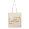 BYFT Summer Fruit Tote Bag "Hello Summer!"� Refreshing Watermelon & Kiwi Printed Reusable Tote | Eco-Friendly Daily Carry Bag (Set of 1)