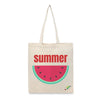 BYFT Summer Watermelon Tote Bag Vibrant Fruit Slice Printed Reusable Tote | Eco-Friendly Daily Carry Bag (Set of 1)