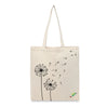 BYFT Aesthetic Nature Line Art Tote Bag Dandelion Printed Reusable Tote | Eco-Friendly Daily Carry Bag (Set of 1)