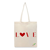 BYFT Love Heart Printed Tote Bag – Romantic Red Heart Reusable Tote | Eco-Friendly Daily Carry Bag (Set of 1)