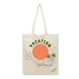 BYFT Tropical Vacation Tote Bag – Scenic Island Getaway Printed Reusable Tote | Eco-Friendly Daily Carry Bag (Set of 1)