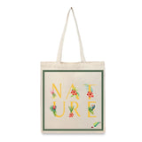 BYFT Tropical Botanical Tote Bag – “NATURE” Floral & Toucan Reusable Tote | Eco-Friendly Daily Carry Bag (Set of 1)