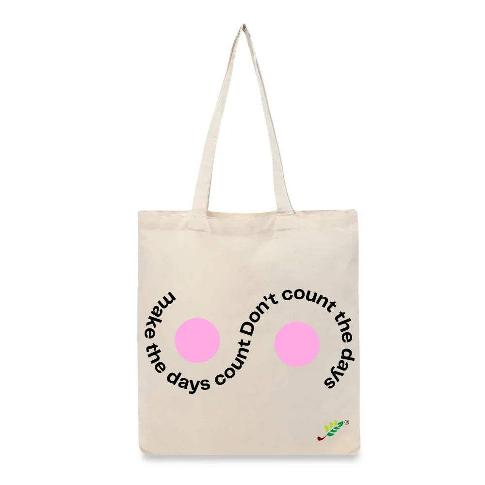 BYFT Inspirational Tote Bag – “Make the Days Count” Printed Reusable Tote | Eco-Friendly Daily Carry Bag (Set of 1)
