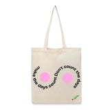 BYFT Inspirational Tote Bag – “Make the Days Count” Printed Reusable Tote | Eco-Friendly Daily Carry Bag (Set of 1)