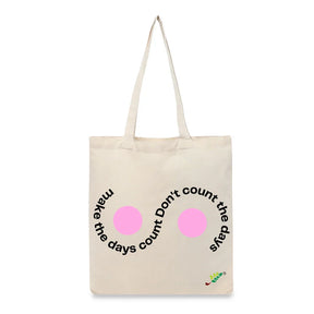 BYFT Inspirational Tote Bag "Make the Days Count" Printed Reusable Tote | Eco-Friendly Daily Carry Bag (Set of 1)